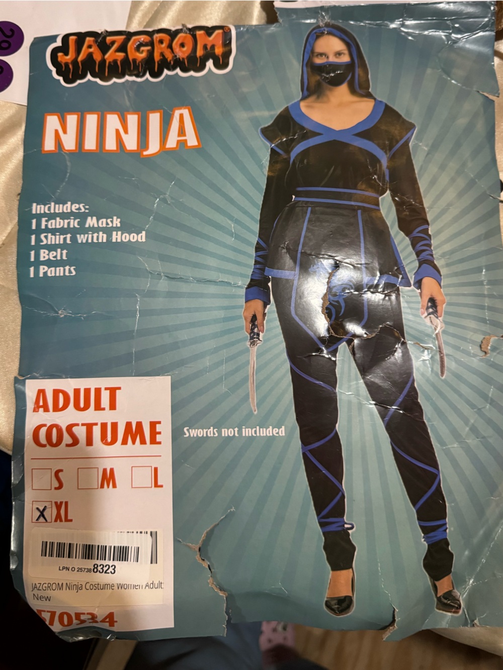 Adult extra large Women Blue Ninja Costume